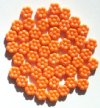 50 8mm Opaque Orange AB Lustre Flower Beads